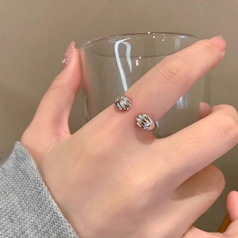 Koreanisches Zirkon-Liebesring-Set – luxuriöse, schlichte Statement-Ringe für einen vielseitigen Stil