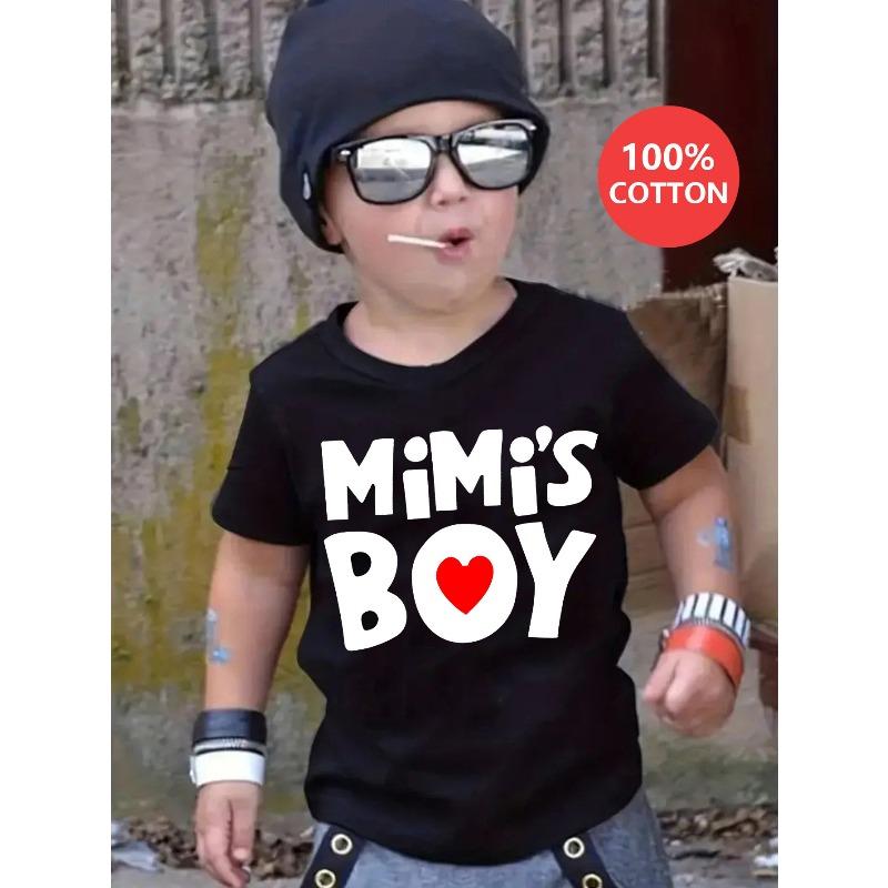 

European sizes Children MiMi BOY LOVE Print 100%cotton Boy T-shirt 164cm чорний