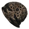 Custom Winter Warm Bonnet Homme Knit Hats Tree Of Life With Triquetra On Futhark Beanie Cap Vikings Beanies Caps Unisex WoUnisex