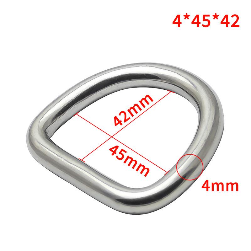 In-stock 316 Stainless Steel Semicircle Seamless Welded D-ring Kayak Surfboard Hardware Pull Buckle.