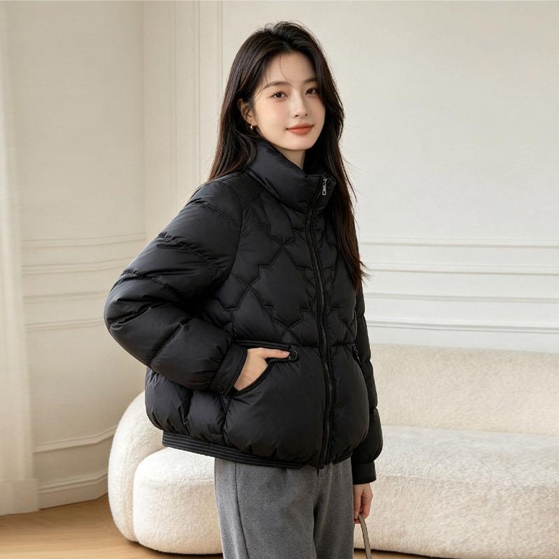 New down jacket women's short autumn and winter loose stand-up collar small bread jacket casual warm jacket