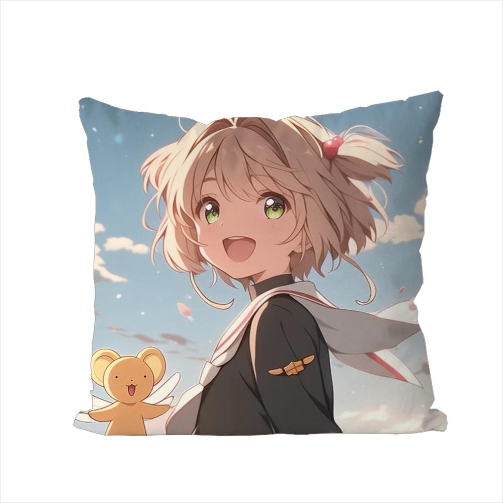 Cardcaptor Sakura Pillow Case For Car Sofa Decorative Home Doublesided Print Plush Square Throw Pillow Cushion Cover