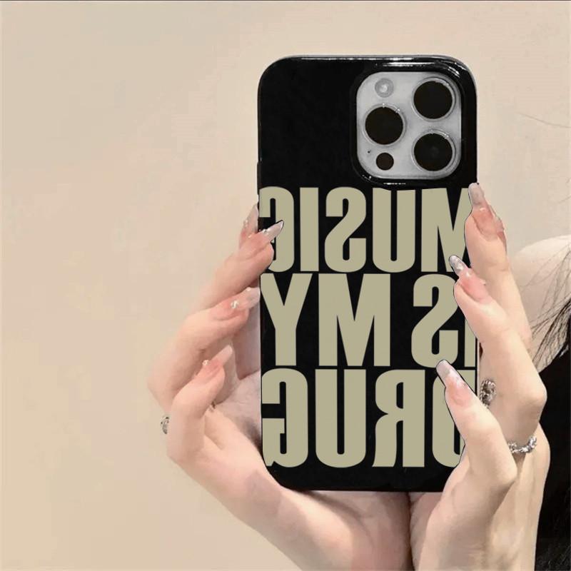 Trendy English Love Music Art Personalized Phone Case For iPhone 17 16 16E 15 14 13 12 11 Pro XS Max 7 8 Plus Creative TPU Cover