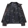 FAPAI Men's Nubuck Cowhide Stand Collar Motorcycle Leather Jacket