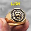 Lion King Animal Stainless Steel Mens Womens Rings Punk Trendy Unique for Couple Male Biker Jewelry Creativity Gift