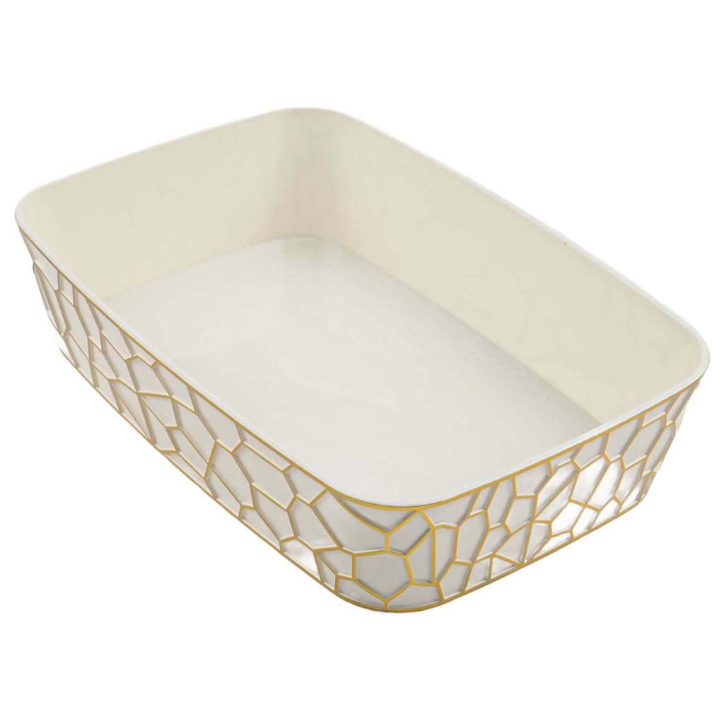 Decorative Snack Plate Gold-rimmed Serving Dish Home Decoration Table Setting 27.5*19*13.5cm Multi Purpose Serving Dish