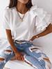 T-shirt estiva nuova stile, semplice, alla moda, a maniche corte con volant