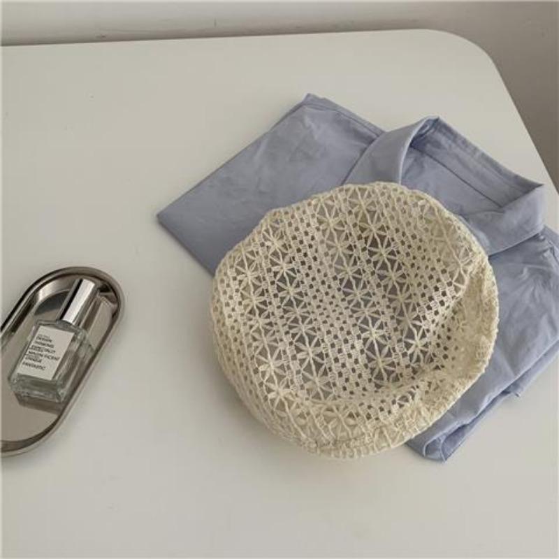 

Женский стильный берет из ажурного кружева, летний, тонкий, дышащий, универсальный, модный, шляпа художника one size бежевый