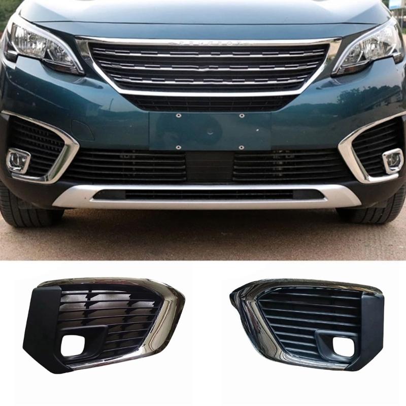 Car Front Bumper Fog Light Cover Trim Hood Lid Bezel Accessories ABS Durable Compatible for 5008 16119191980 16119192080