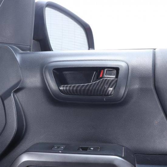 ABS Carbon Car Inner Door Grab Handle Protect Cover For Toyota Tacoma 2016-