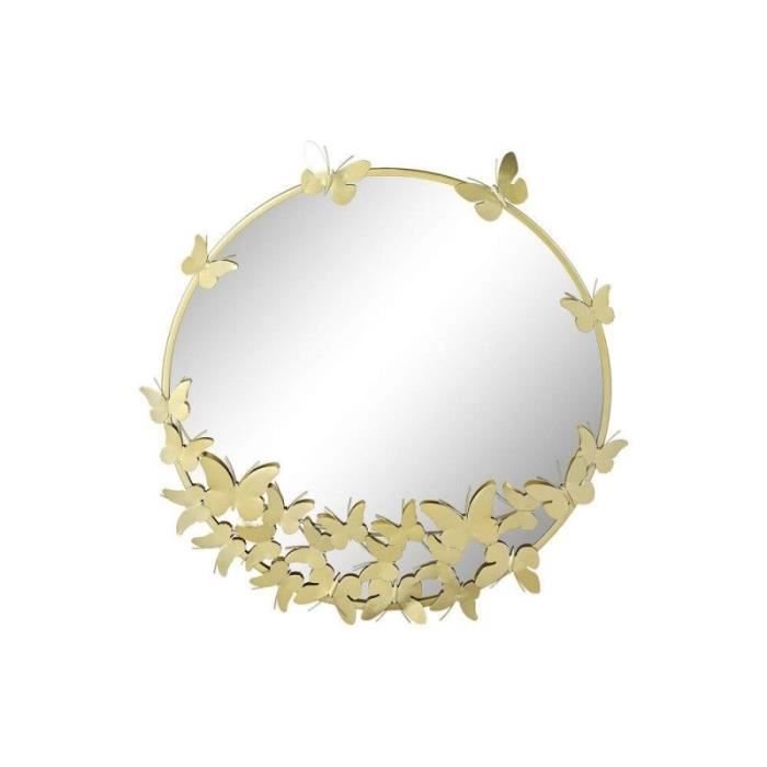 Table D'appoint - DKD Home Decor - Miroir Doré Métal - 50 X 50 X 55 Cm - Style Contemporain - Design