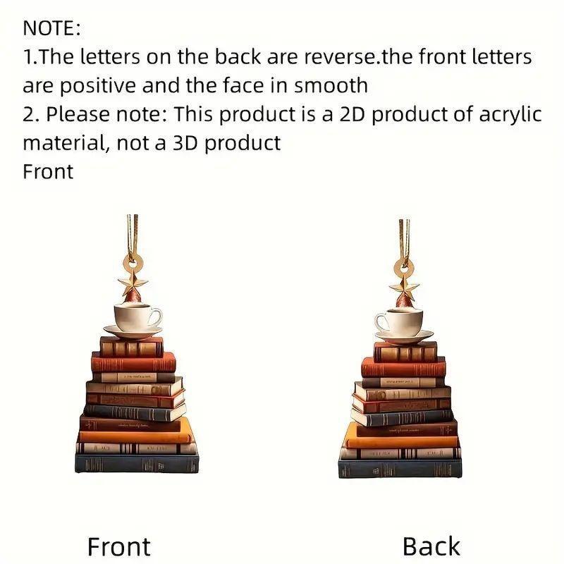 2024 New Acrylic Flat Pendant Christmas Christmas Tree Decorations Cup Bookshelf Pendant