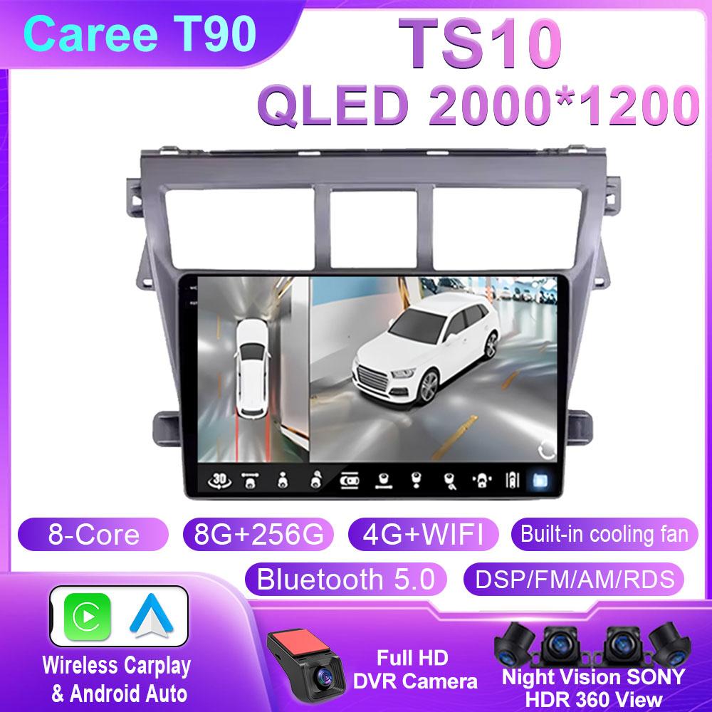 Car Android Auto For Toyota VIOS Yaris 2007 2008 2009 2010 - 2012 Car Radio Stereo Multimedia Player Carplay Auto GPS Navigation