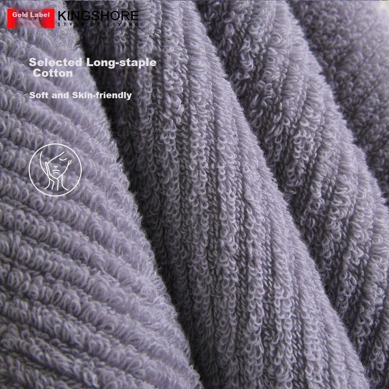 KING SHORE Bath Towel, Class A Pure Cotton, Extra Large And Thick, for Adults, Soft, Absorbent, Skin-Friendly, 140*72cm, 445g, Gray