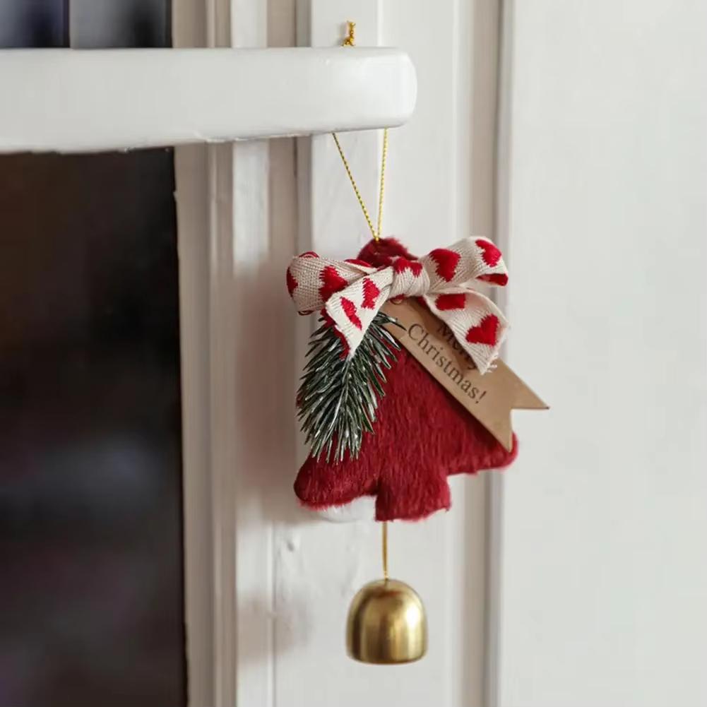 1pcs Plush Christmas Tree Decorate Bells Pendant Scene Create Atmosphere Props And Creative Hanging Accessories Home Decoration