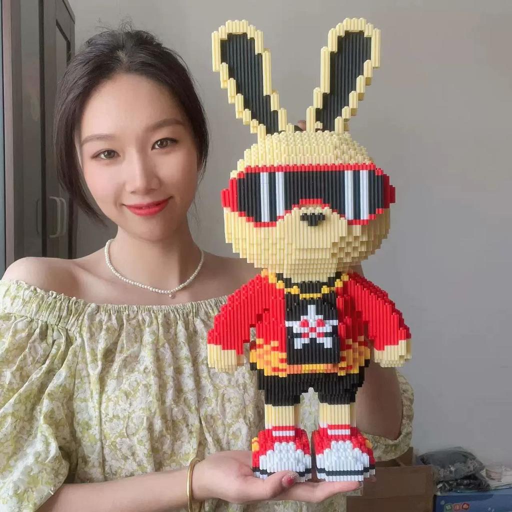 3D 5800PCS Bomboane Iepure Colorat și Drăguț Societate Iepuri Blocuri de Construcție Adult Dificultate Ridicată Asamblare Puzzle Jucării Cadou