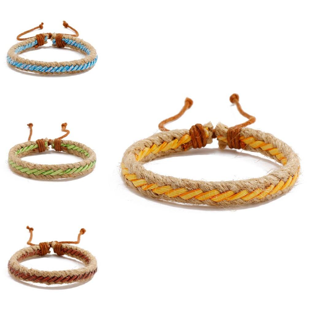 Vintage-inspired Leather Braided Bracelet Bohemian Ethnic Fashion Set Of 7