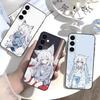 Kawaii Style Kitsune Phone Case For Samsung Galaxy A73,A21s,A22,A31,A52,A53,A71,A41Soft Black Shell