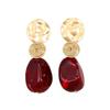 European and American exaggerated geometric earrings female mosquito coil disc retro style earrings light luxury niche design burgundy earrings