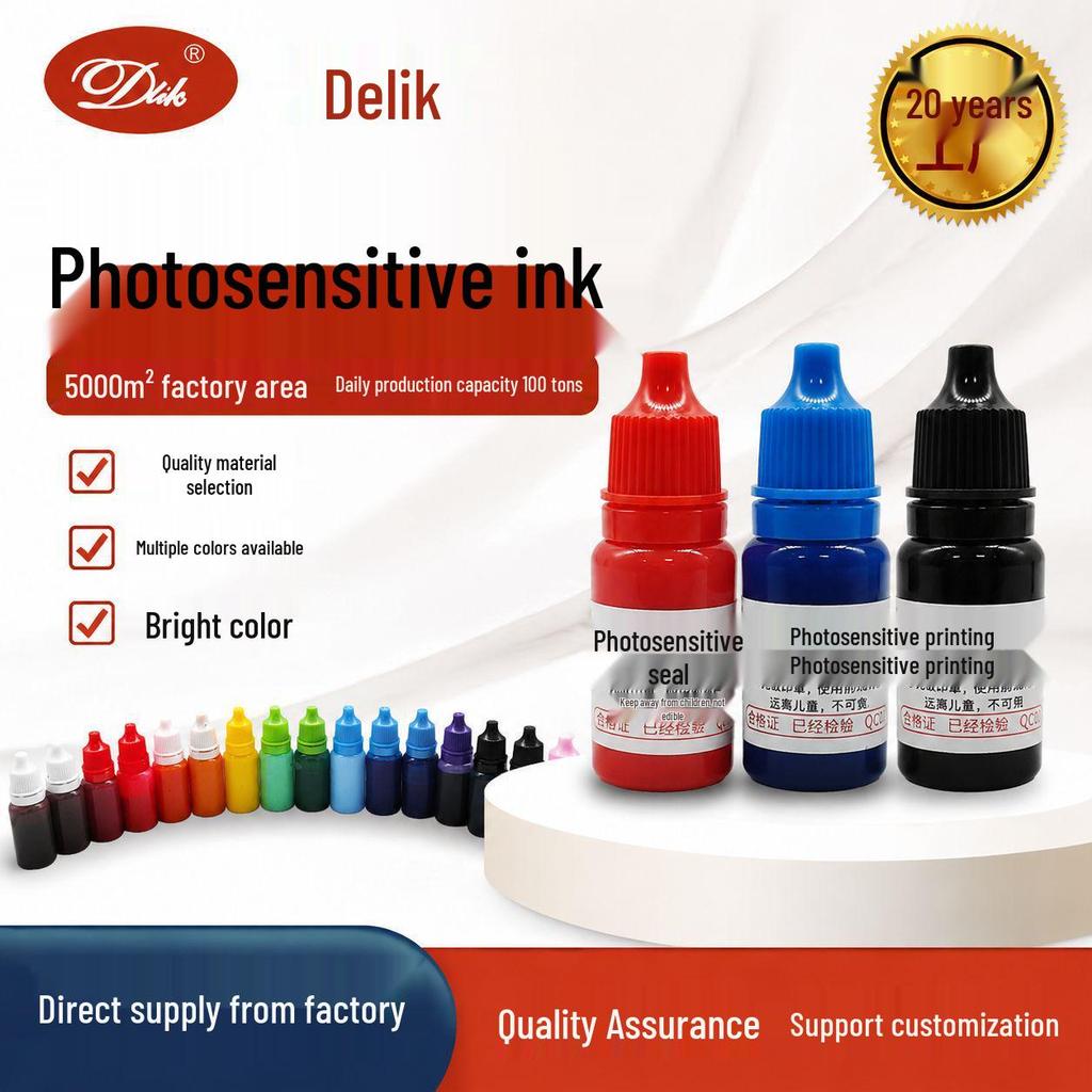 10ML Light-Sensitive Ink for Stamps - High Color Fastness, Office & Finance Supplies.