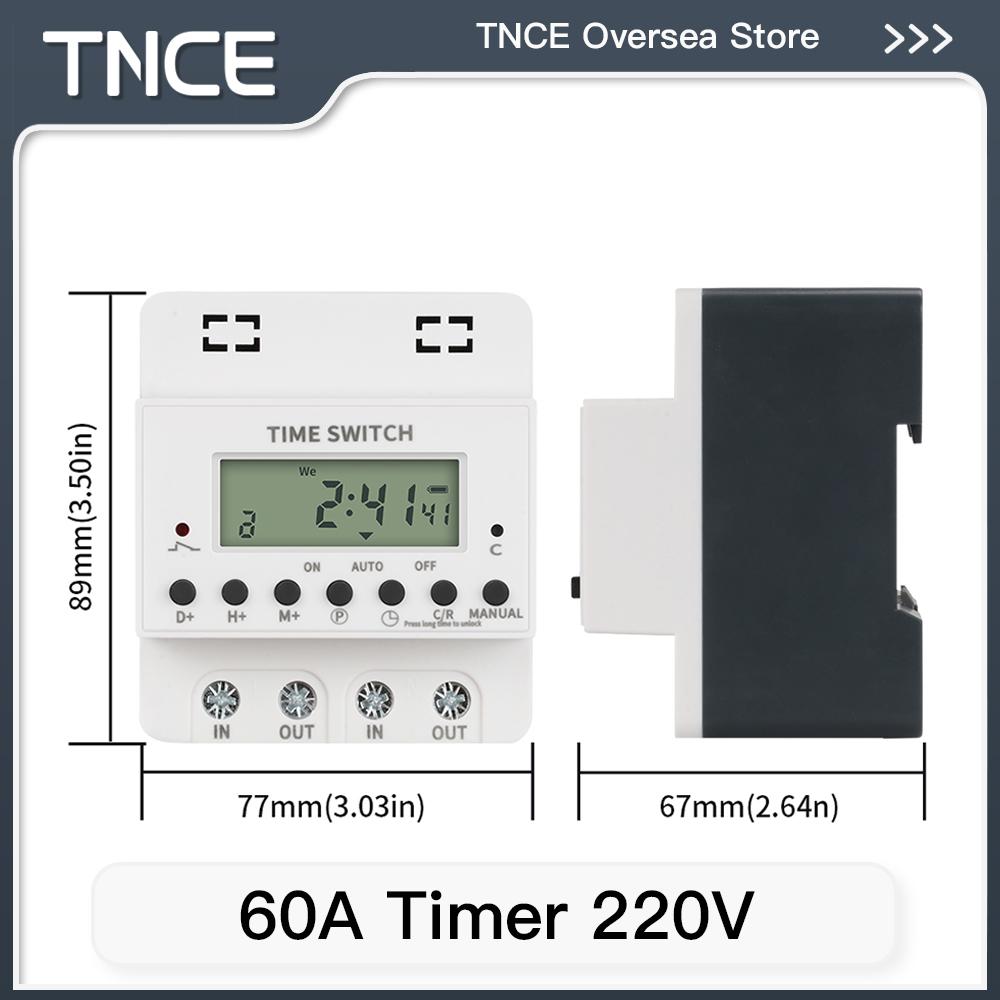 TNCE 15/30/60A Time Control Switch 220V for Street Light Advertising Board Water Pumps Programming Power Failure Timer module3