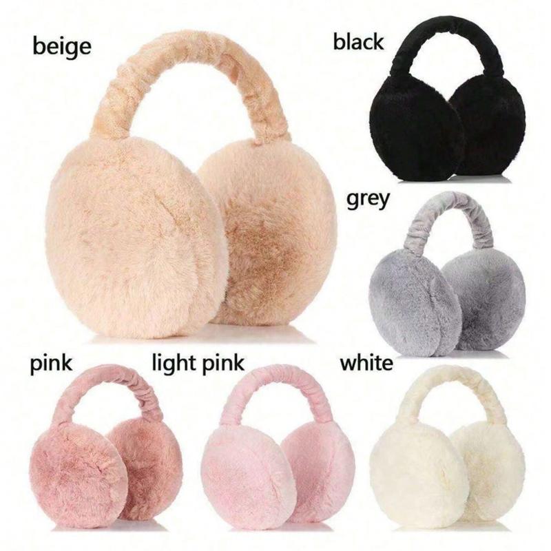 1PC Unisex Solid Color Earmuffs - Soft Plush Ear Warmer, Foldable Ear Muffs, Comfortable Coldproof Earmuffs For Winter Outdoor Winter Accessories