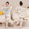 Thailand Kids' Cartoon Pajamas - Long Sleeve, Lightweight, Round Neck for Spring and Autumn - For Girls