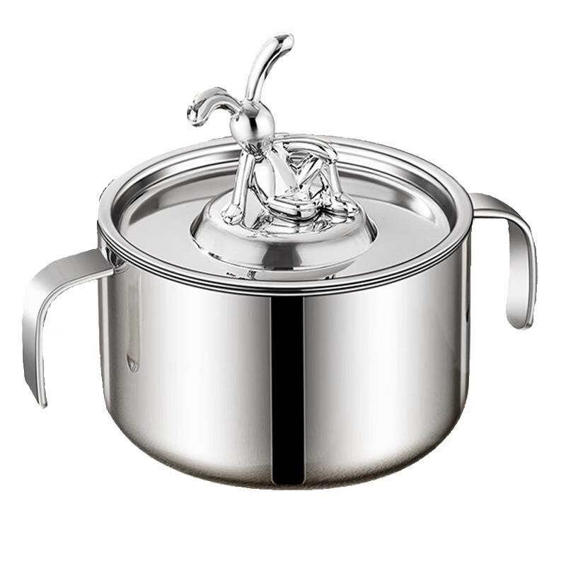 ZISIZ 304 Stainless Steel Kids Double Handle Bowl