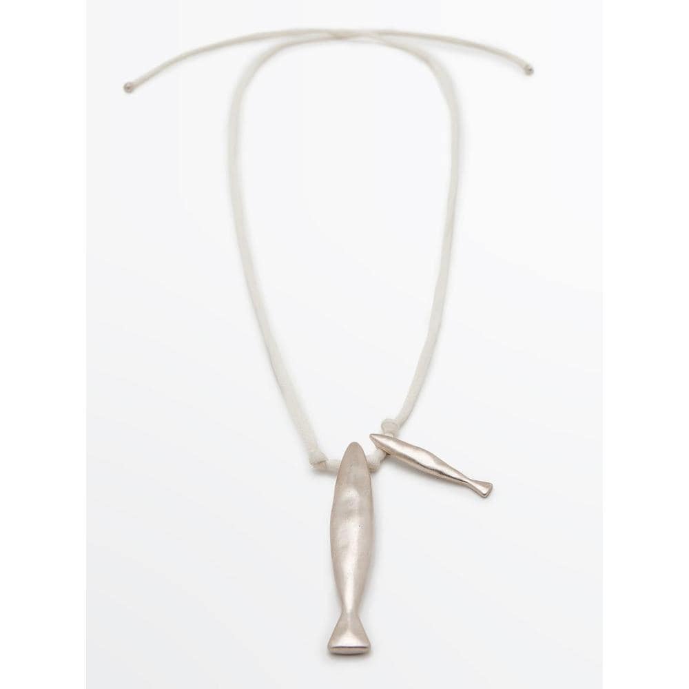 Silk Cord Necklace with Fish 04602615808