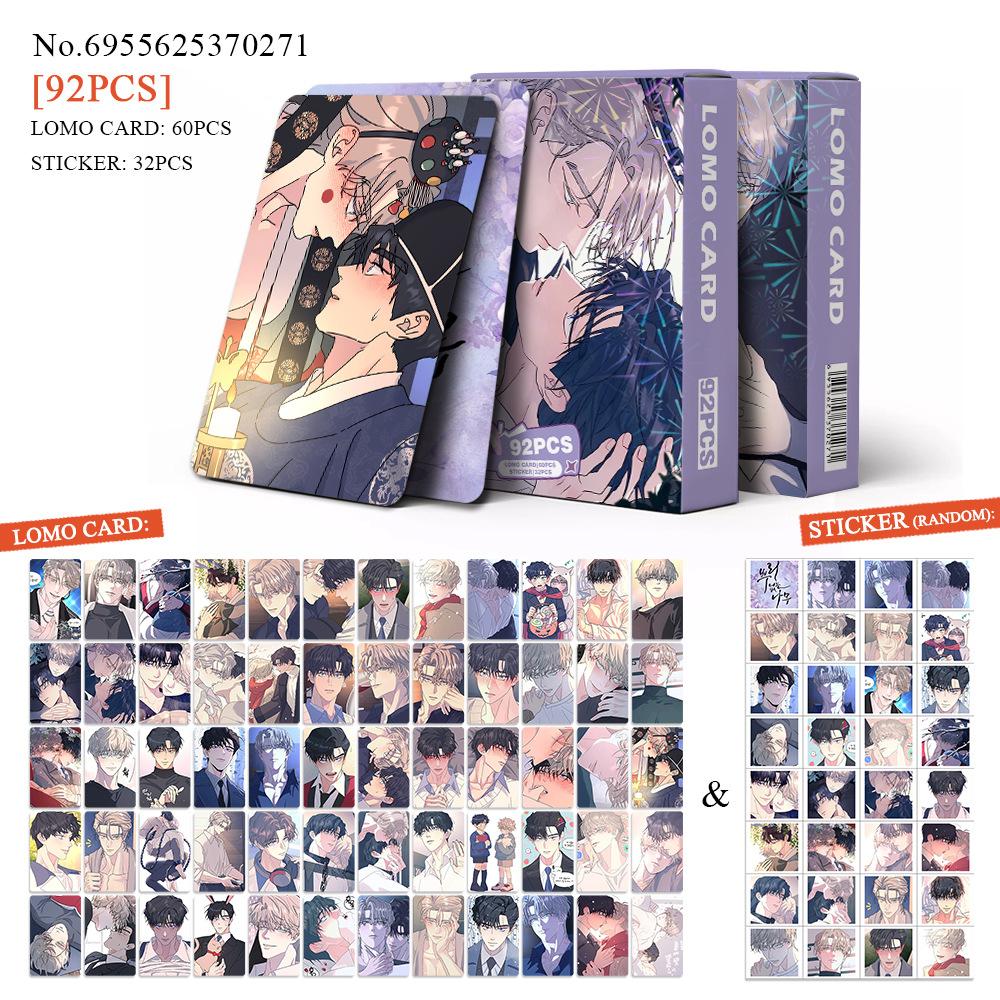 92pcs/set Anime Ye HuaJi Photo Cards Korean Comic Stickers Double-sided LOMO Greeting Card