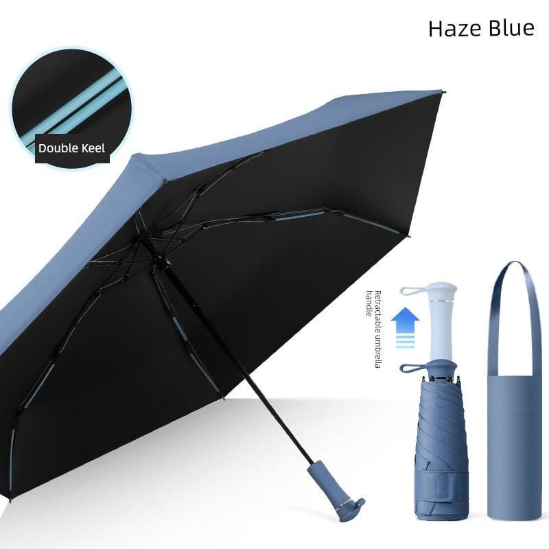 Double-Ribbed Telescopic Handle Umbrella 50% off with Colorful Coating, Sunshade Umbrella, Compact Sun and Rain Umbrella, Promotional Umbrella