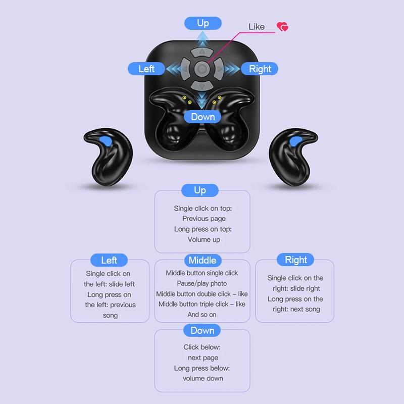 Wireless Watch Earphones Support Short Video Control For Tiktok HiFi Stereo Music Low Latency Sleep Earbuds Painless Wear