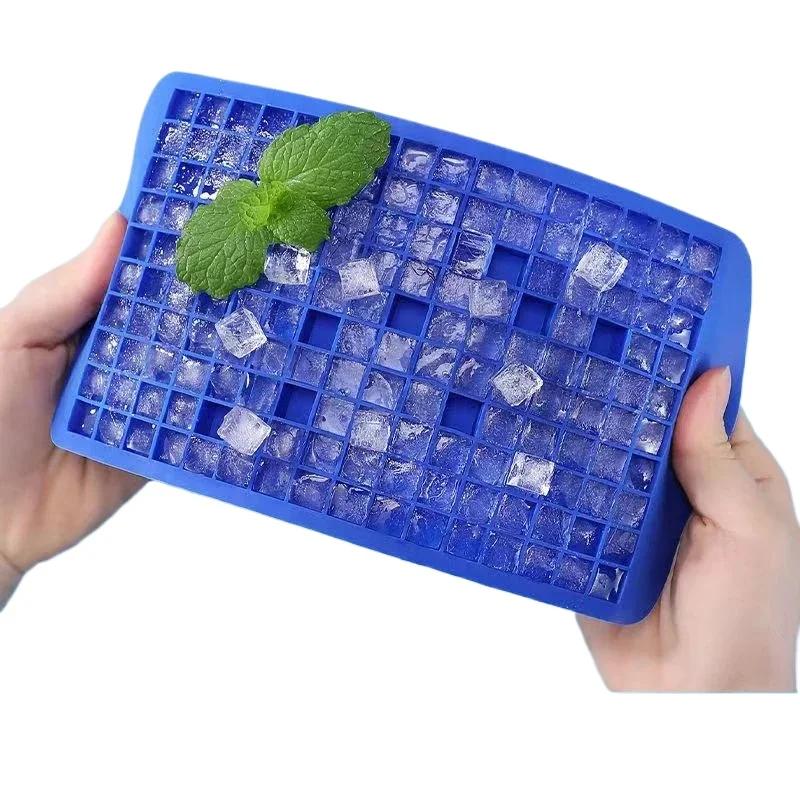 160 Grid Silicone Ice Tray Ice Cubes Foldable Ice Mold Breaker Grid Tray Small Square Mold Maker Silicone Mold