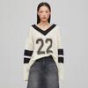 LALAFOX V-Neck Sporty Knit Ivory Bq4Kl006