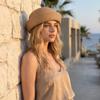 Elegant Straw Beret Hat Weave Fedora Hat New Flat Cap  Beach Visor