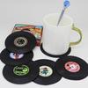 Vintage LP Record Coasters Cup Pads Non Slip Coffee Drink Mats ABS Material Cup Mats Suitable for Dining Table