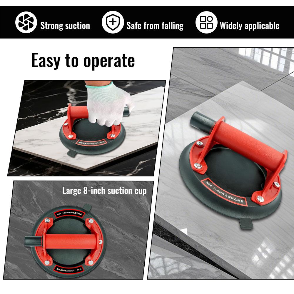 New Vacuum Suction Cup 200kg Loading Capacity Heavy Duty Vacuum Spreader for Tile Adsorption Glass Granite Lifting 8 Inch Cup