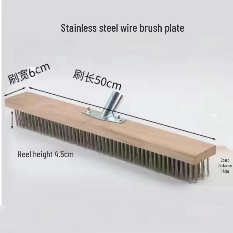 Long-Handle Stainless Steel Wire Brush for Outdoor Cement and Moss Cleaning