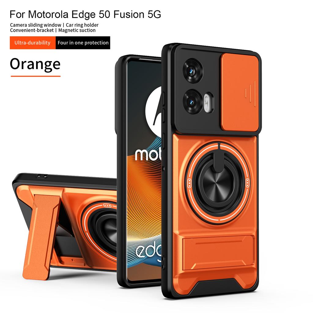 For Motorola Edge 50 Fusion Case Moto Edge 50 Fusion Cover Magsafe Magnetic Fold Holder Military Armor Camera Protection Cover