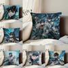Honkai Star Rail Dan Heng Pillow Case Anti-dustmite Pillowcase Invisible Zipper Silky Short Plush Sofa Cushion Cover