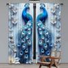 2Pcs Gothic Blue Peacock Curtain Elegant Decorative Room For Living Room Bedroom Office Kitchen Bathroom With Vibrant Colors And