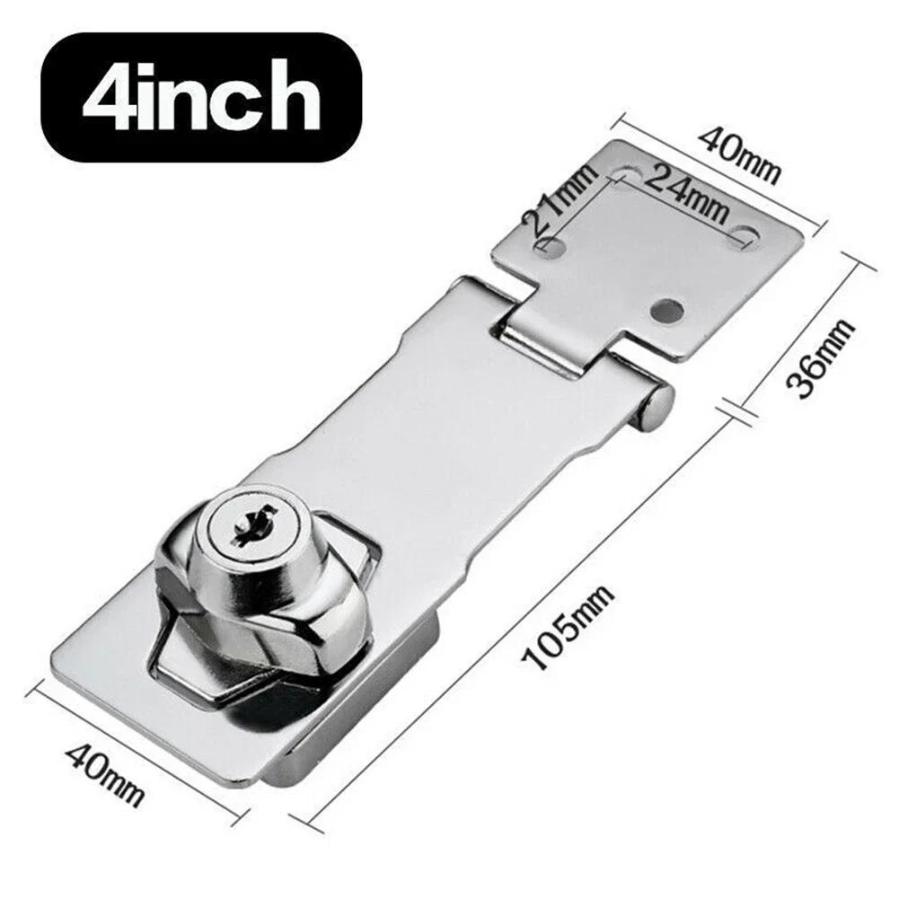 Padlock Locking Hasp Staple With Keys Padlock 2.5"/3"/4" Garage Lock Hasp Heavy Duty Locking Iron Silver New