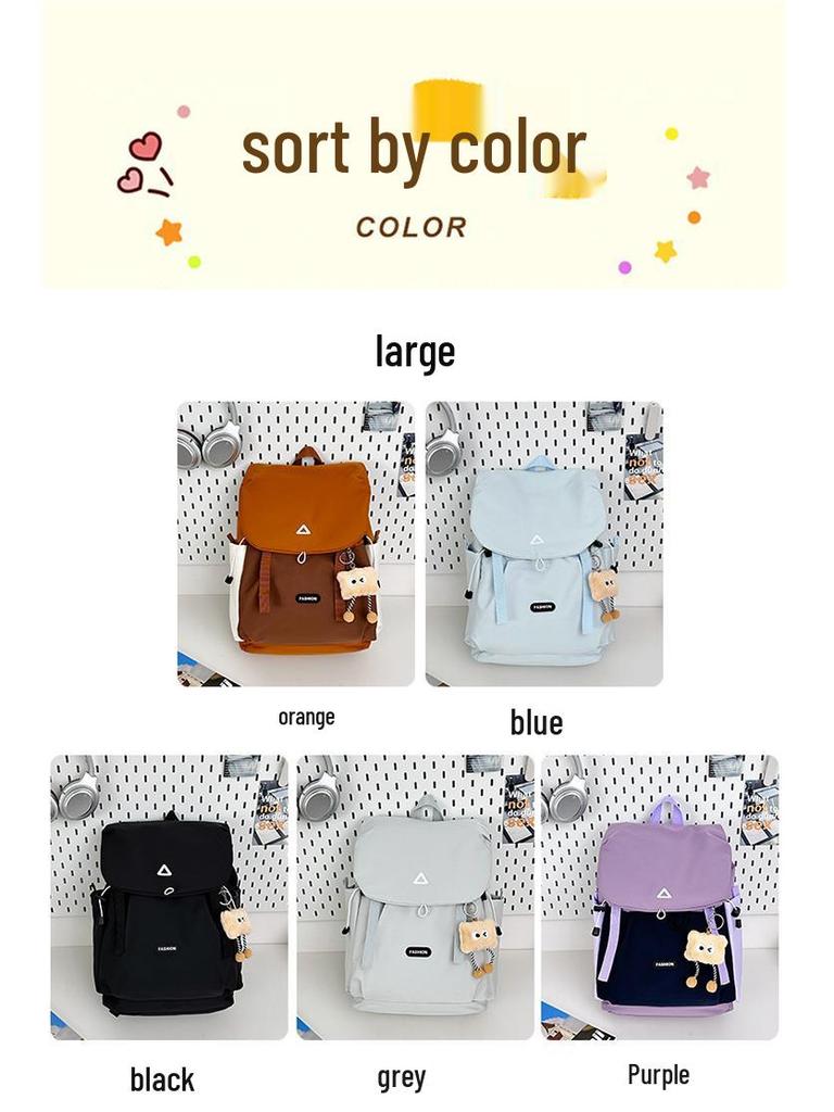 Trendy Cross-Border Color-Block Backpack – Large & Small Sizes for Casual Travel