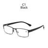 Men'S Square Alloy Anti Blue Light Reading Spring Hinge Glasses Metal Male Blue Ray Blocking Hyperopia Eyeglasses