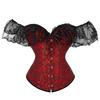 Top Corsetto in Pizzo Bardot Donna Modellante Vita Steccato Bustier Vintage Overbust Costume da Festa Shapewear