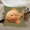 Decorative Goldfish Print Pillowcase Cushion Throw Pillow Cover Nautical Aquarium Fish Art Home Decor Gift