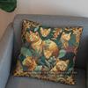 2D Cute Golden Cats With Leaves Pillow Cover Pattern Cushion Cover Suitable For Sofa Bedroom Car Pillow Cover