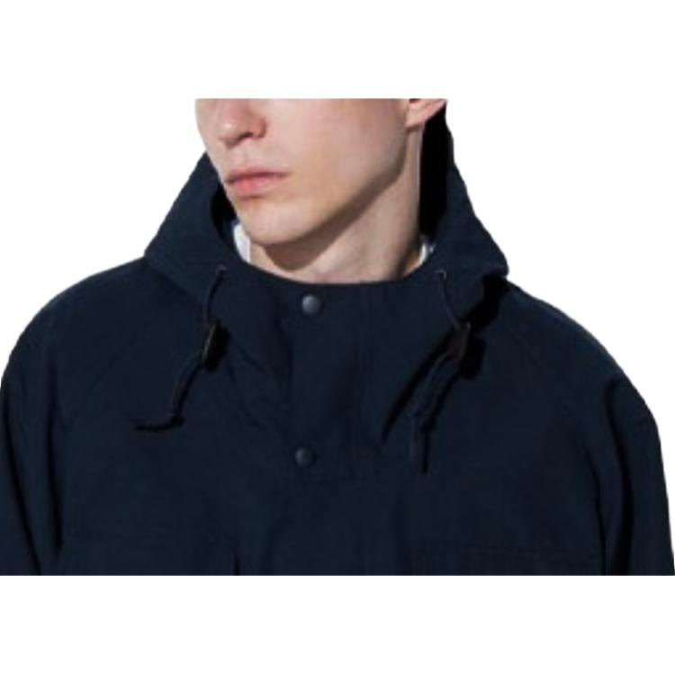 UNIQLO Solid Color Hooded Long Sleeve Zipper Loose Jacket Unisex jackets Navy 464026-69
