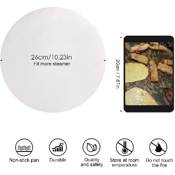 100 PCS Parchment Paper, 11 Inch Round Baking Paper Liners, Unbleached Barbecue Paper Baking Sheets for Cooking, Steaming, Baking Cakes, Cookies,