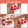 Chic Heart Pattern Velvet Makeup Bag With Large Capacity For Travel And Home Storage